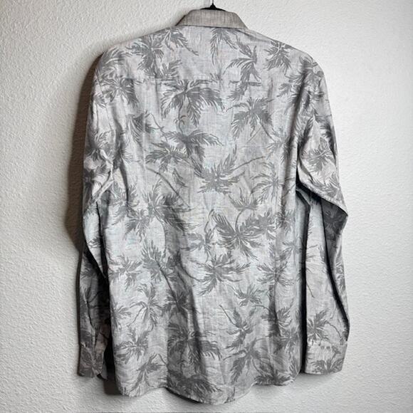 The Paribito Mens Kurta Sz Large Gray Collared Long Sleeve Button Down Shirt - Picture 7 of 11